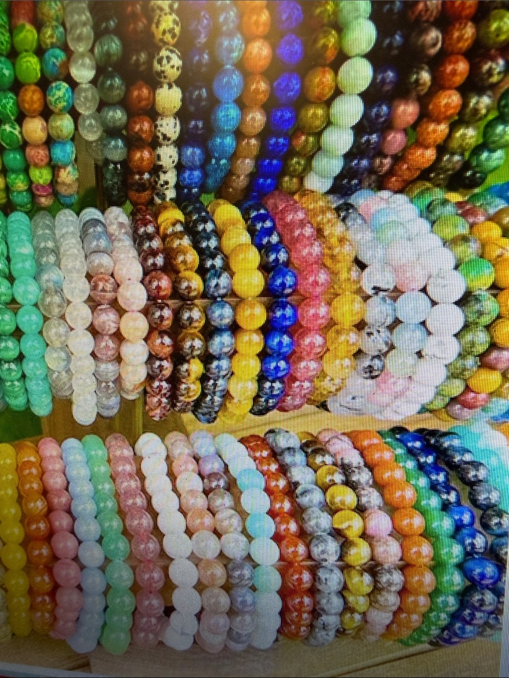 3 ! Assorted glass Beaded Stretch Bracelets - Multicolor Set of 3 - Picture 3 of 3